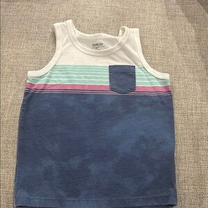 OshKosh B'gosh White and Blue Tank Top Casual Comfort